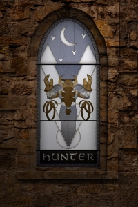 (c) Disciplinary Action - Stained Class: The Hunter, stained glass