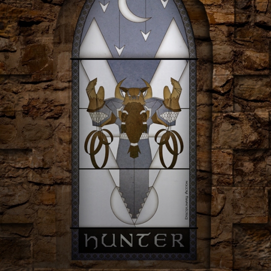 (c) Disciplinary Action - Stained Class: The Hunter, stained glass