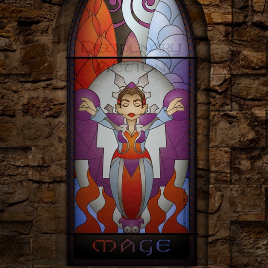(c) Disciplinary Action - Stained Class: The Mage, stained glass