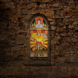 (c) Disciplinary Action - Stained Class: The Paladin, stained glass