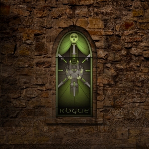 (c) Disciplinary Action - Stained Class: The Rogue, stained glass