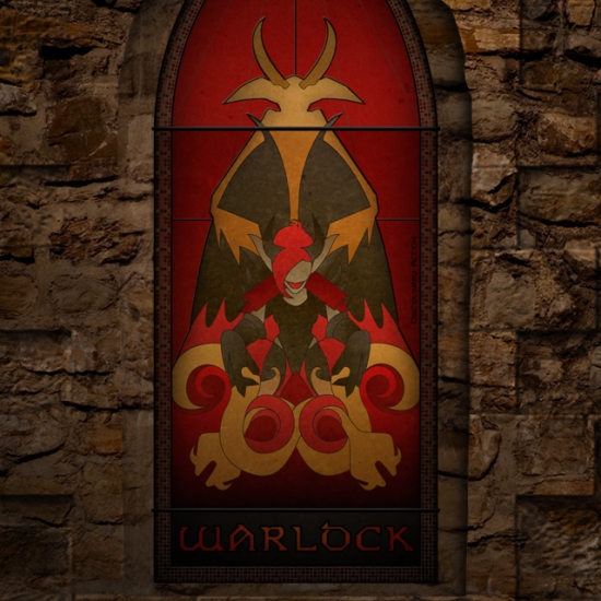 (c) Disciplinary Action - Stained Class: The Warlock, stained glass